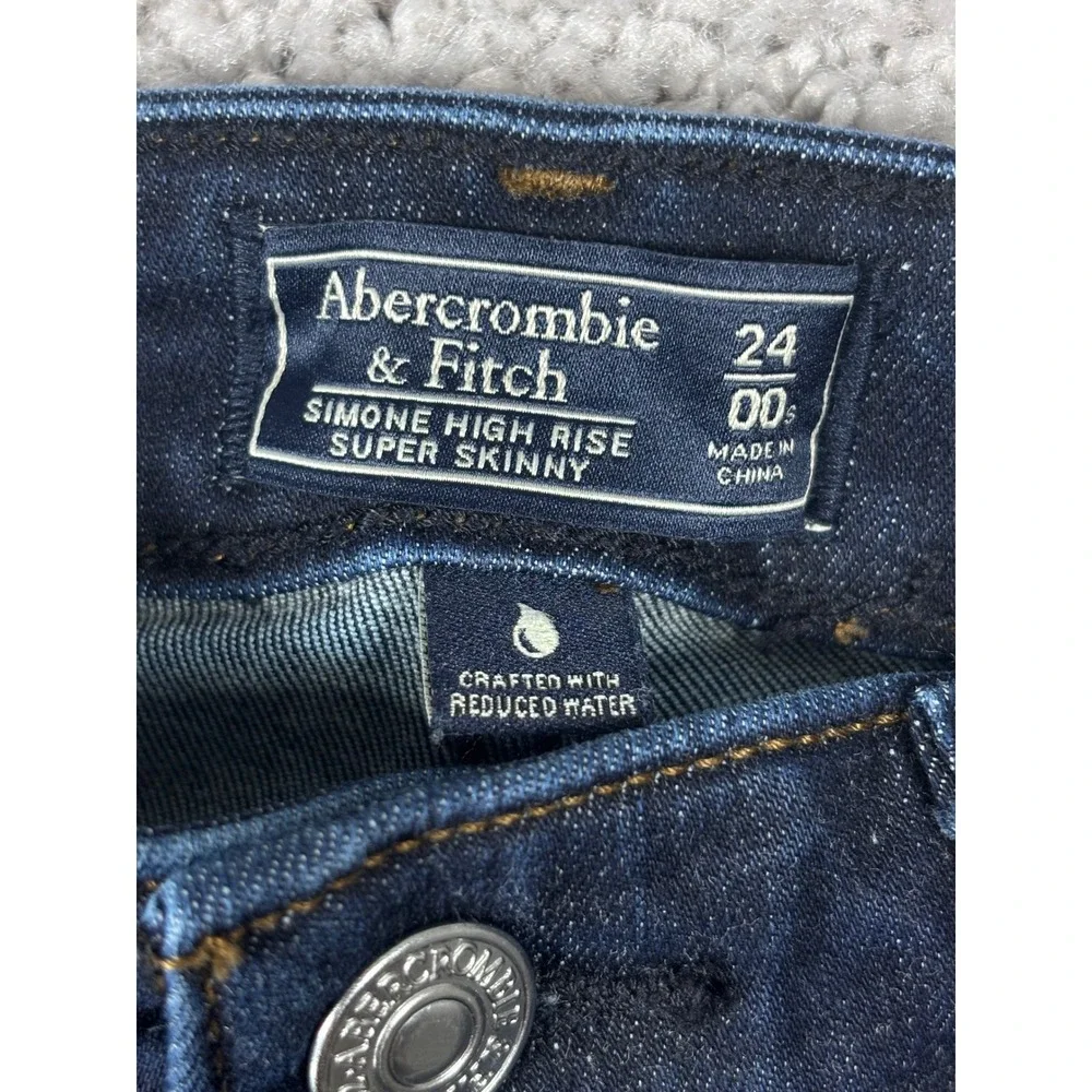 Abercrombie & Fitch‎ Simone High Rise Super Skinny Jeans Dark Wash 24 00S Indigo